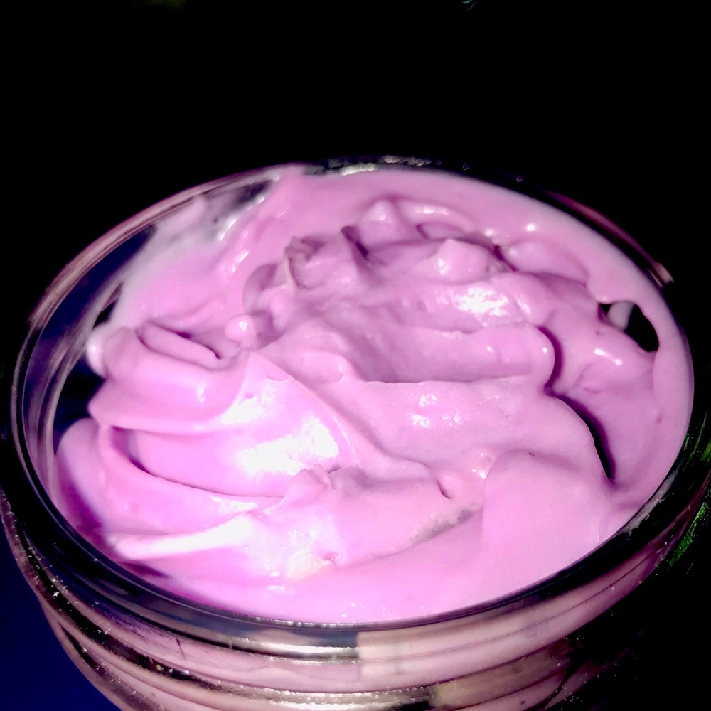Organic buttercream frosting 🧁 body butter [in the color purple]